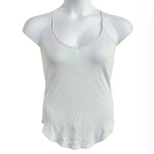 Chaser Baby Rib V-Neck T Back Shirttail Cami in Glass Size Medium - NWT